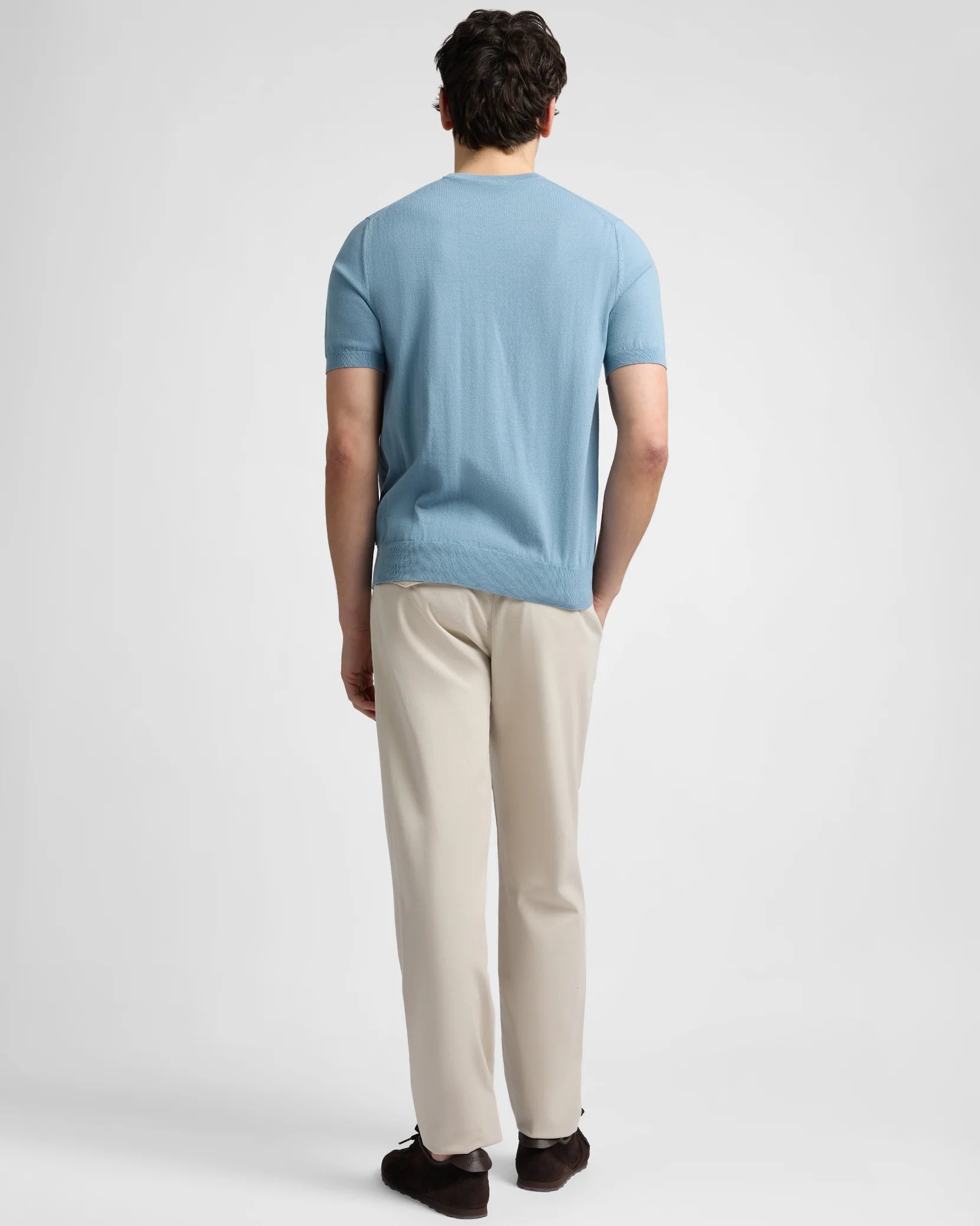 Mercerized Cotton Knit Tee - Marine