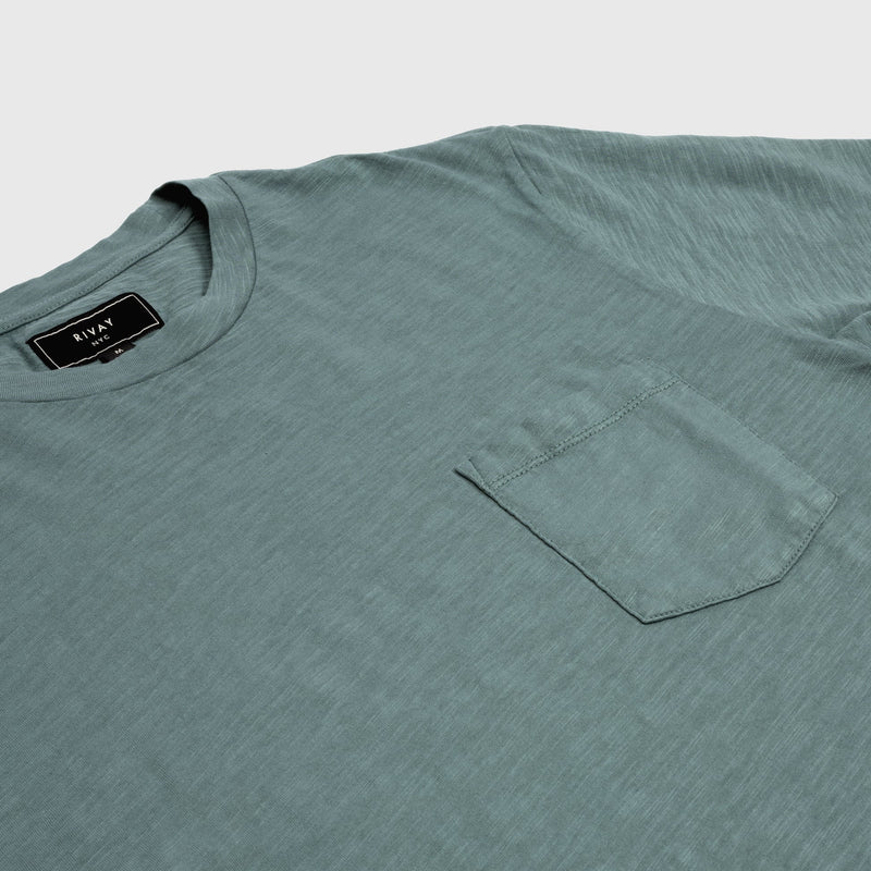 Slub Cotton Pocket Tee - Juniper Green