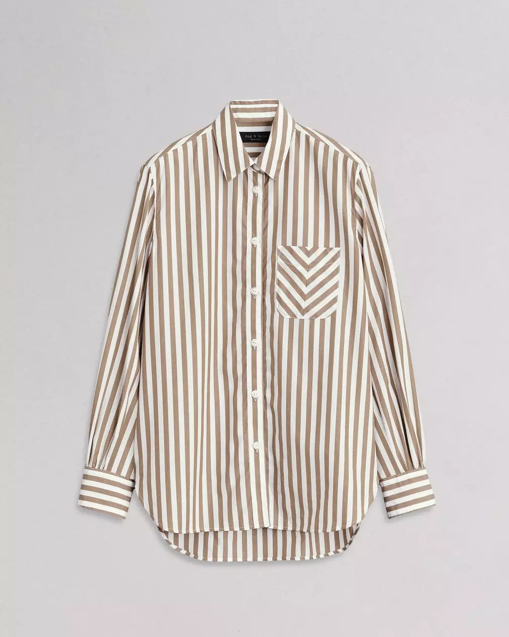 Maxine Button Down Shirt - Brown Stripe