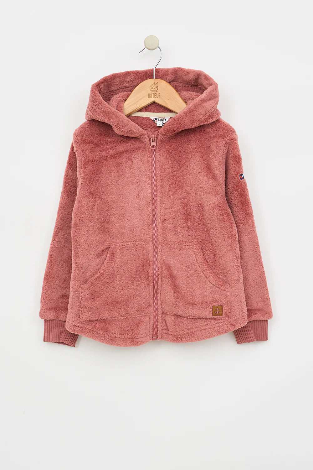 Teddy Polar Hooded Jacket - Rose