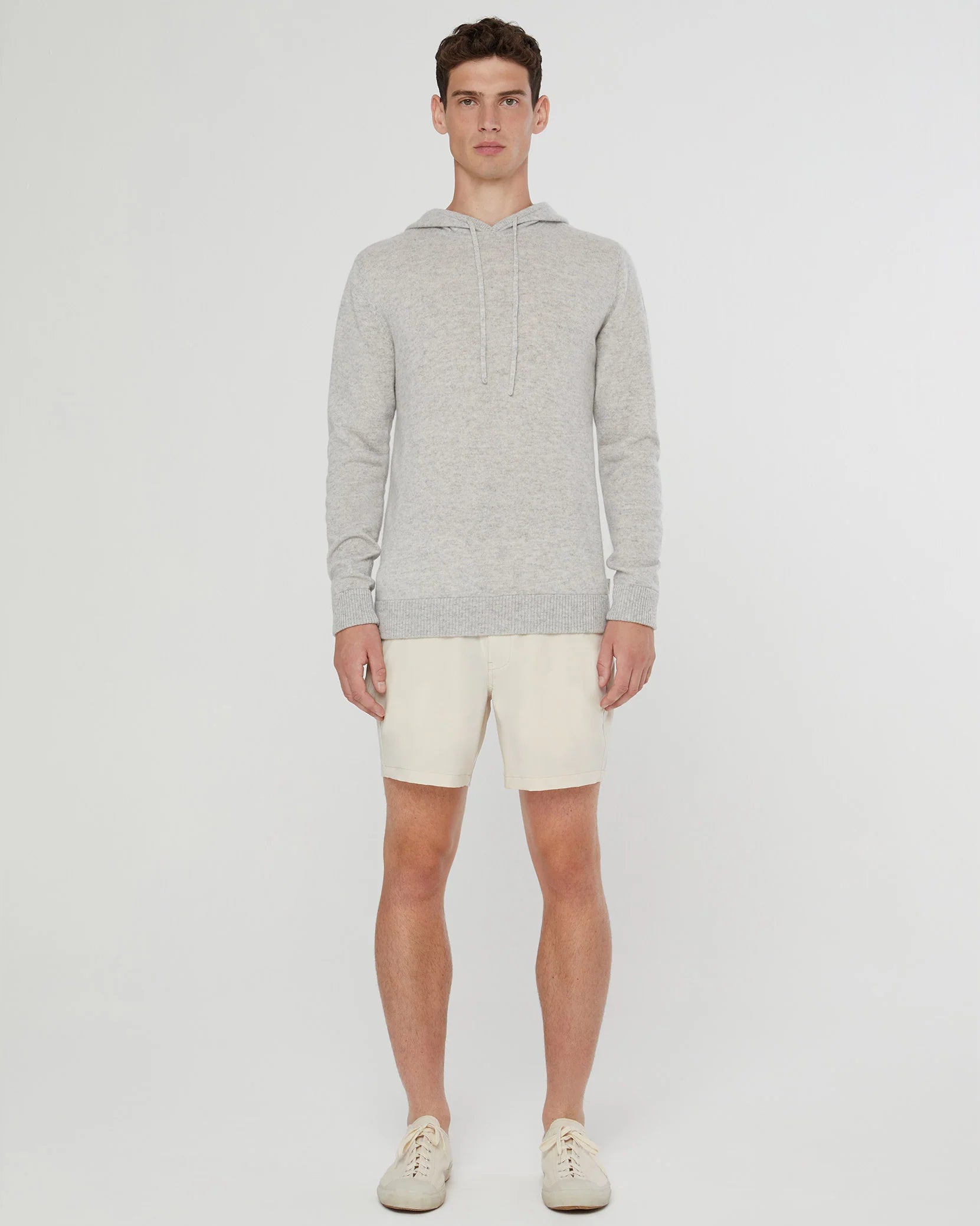 Cashmere Hooded Pullover - Heather Grey