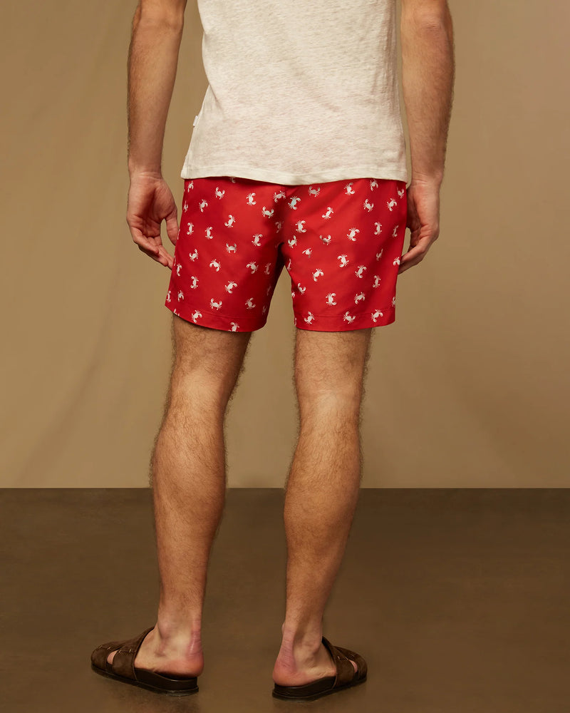 Charles 5" Swim Trunks - Red/White