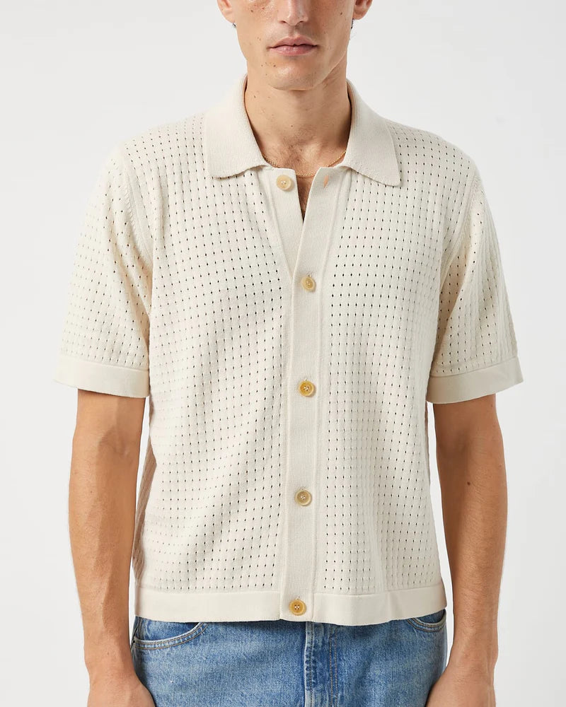 Pointelle Knit Shirt - Natural