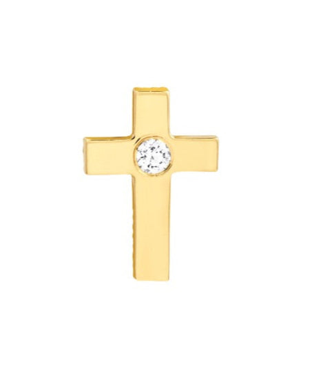 Cross Stud with Diamond Earring - Single