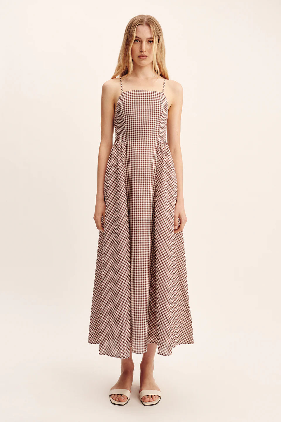 Callie Dress - Petite Mocha Gingham