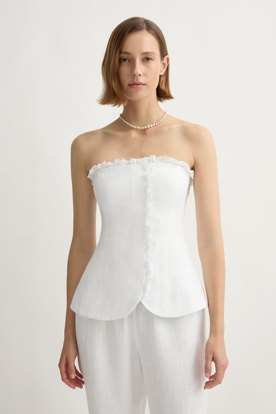 Florence Strapless Top - Ivory