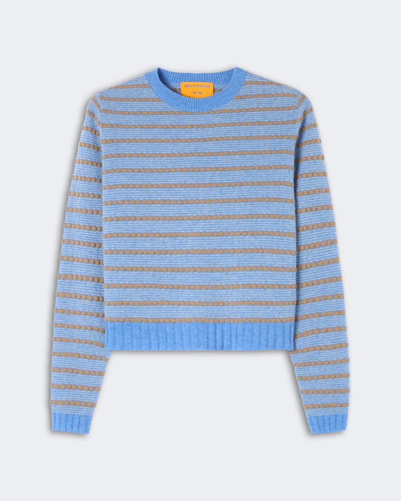 Pebble Stripe Shrunken Crew - Delft Blue Combo