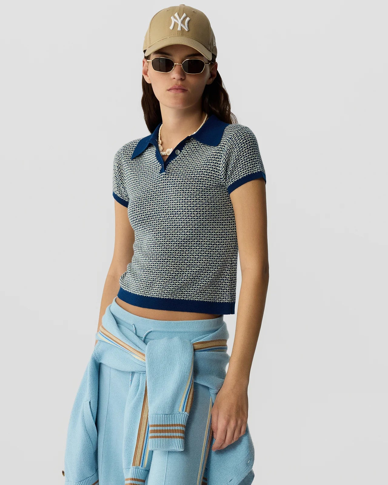 Pique Shrunken Polo - Navy Combo