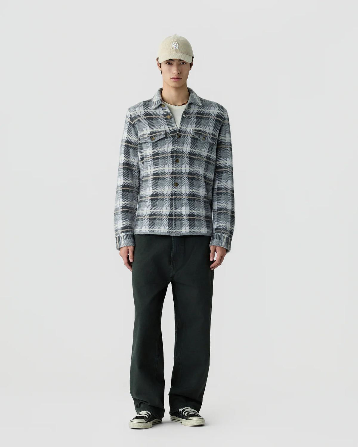 Plaid Work Shirt - Heather Grey Combo