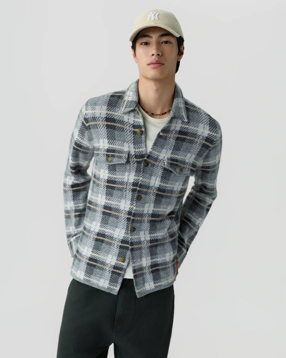 Plaid Work Shirt - Heather Grey Combo