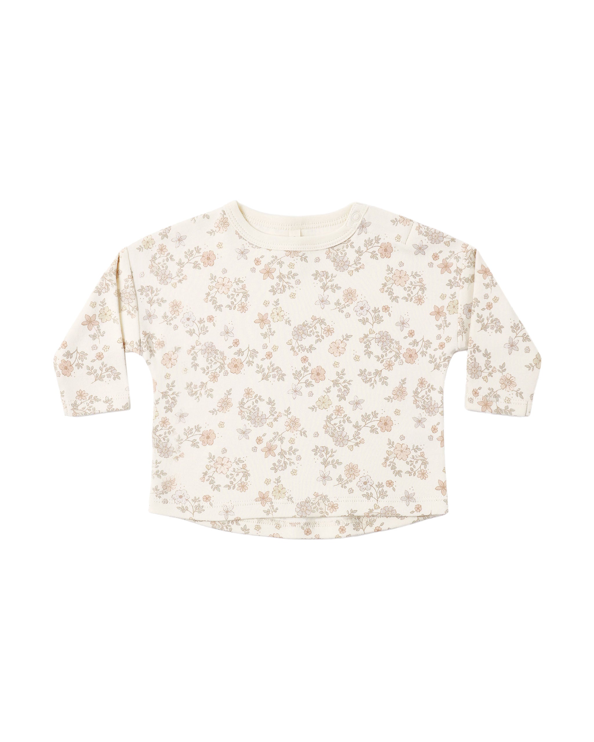 Long Sleeve Tee and Drawstring Pant - Floral Vine / Dusty Rose