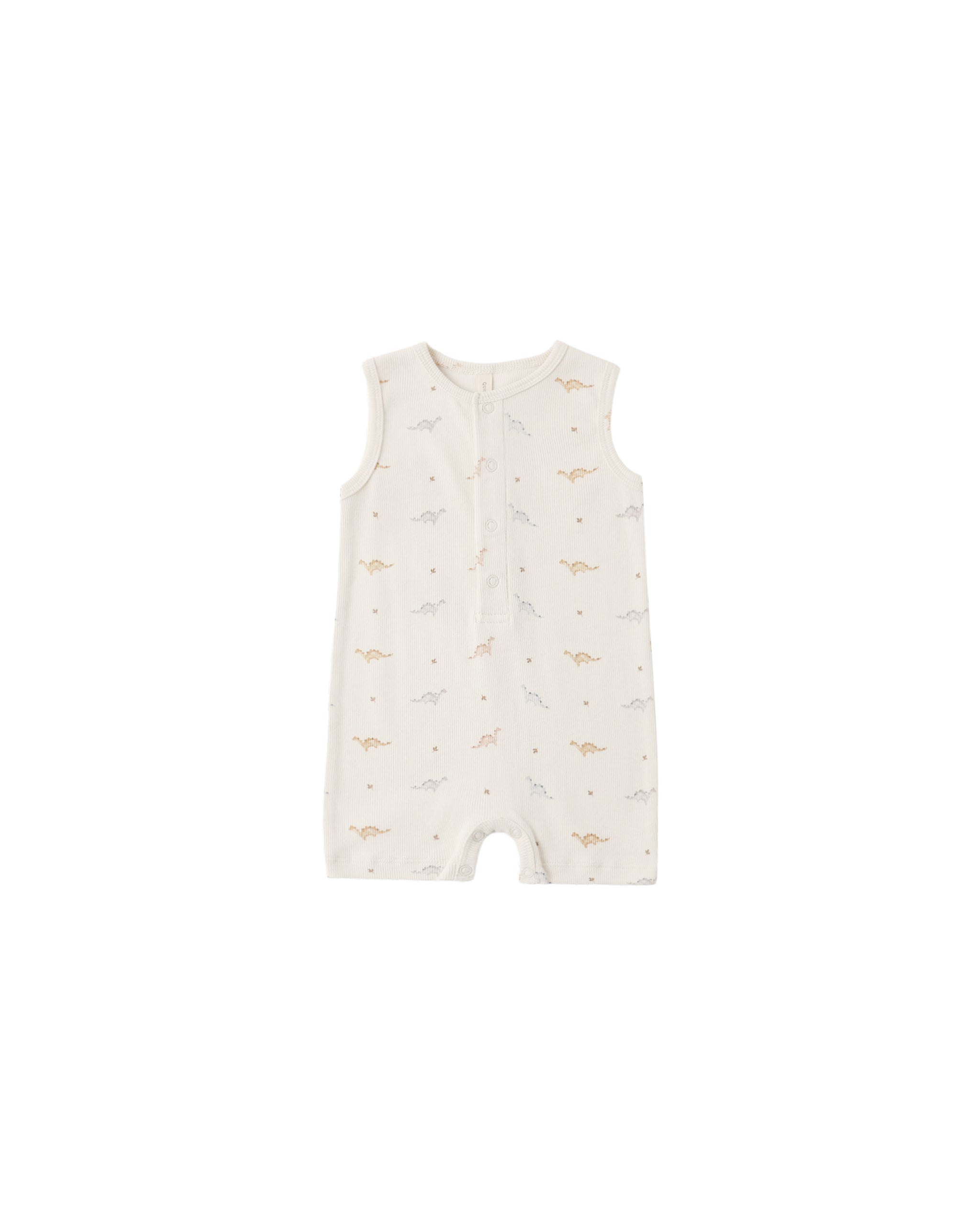 Ribbed Henley Romper - Dinos