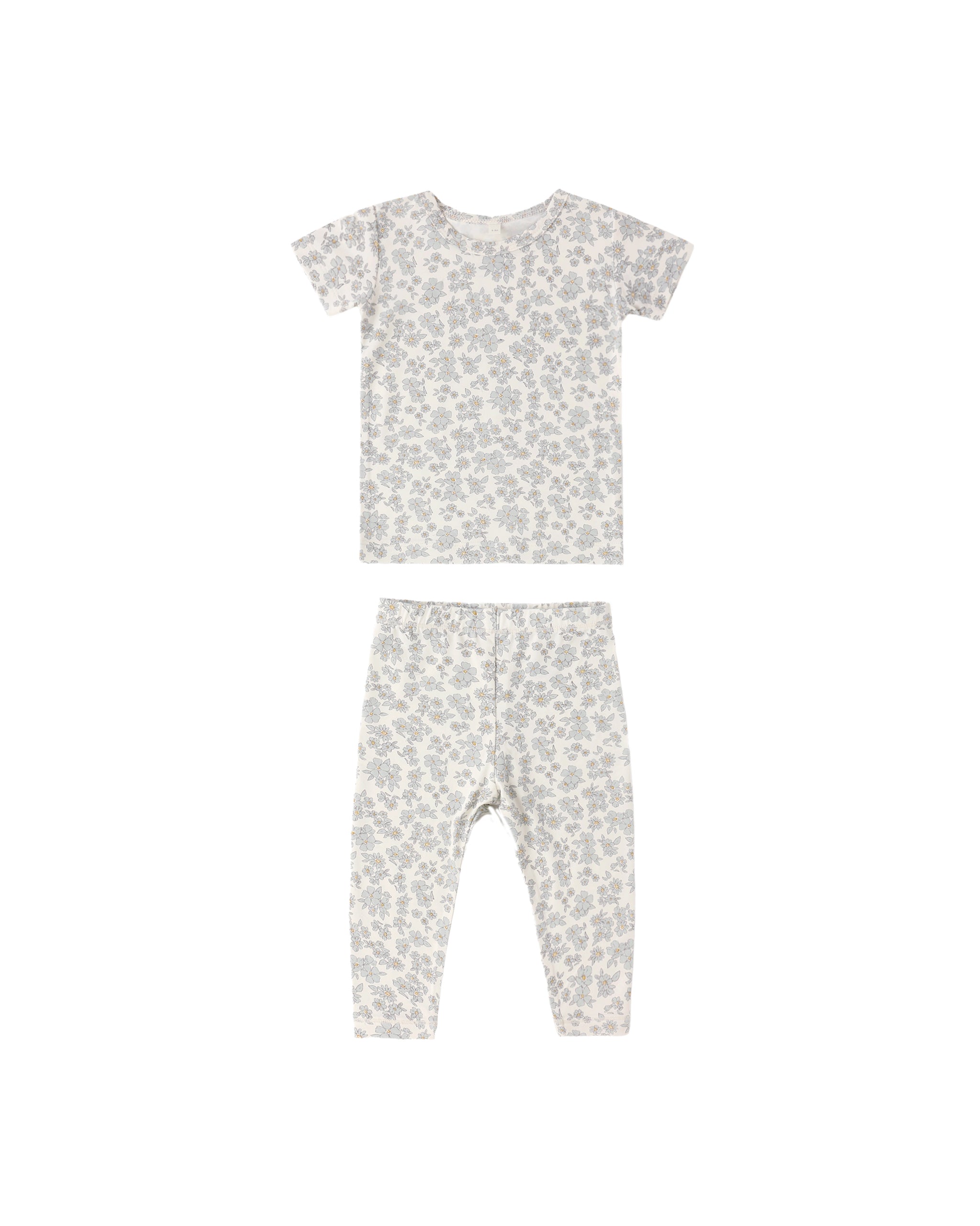 Bamboo Short Sleeve Pajama Set - Blue Floral