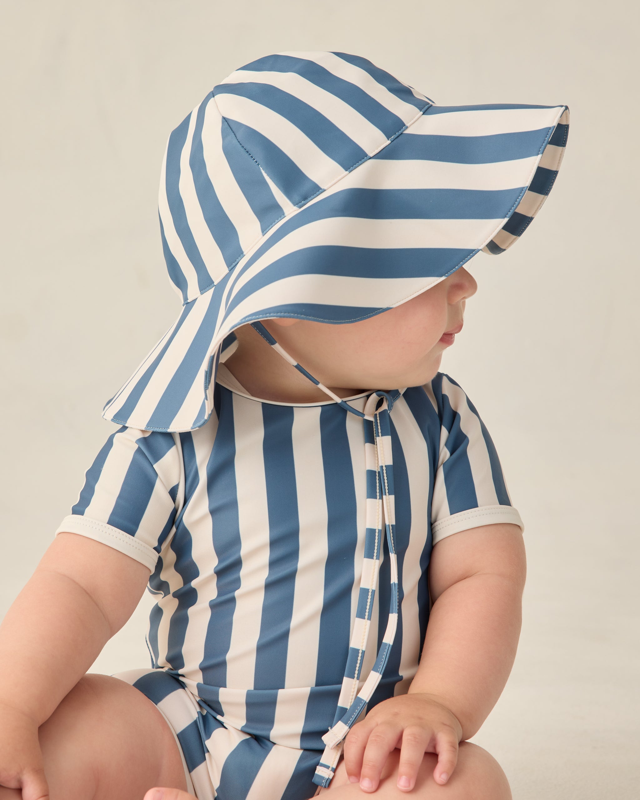 Floppy Swim Hat - Navy Stripe
