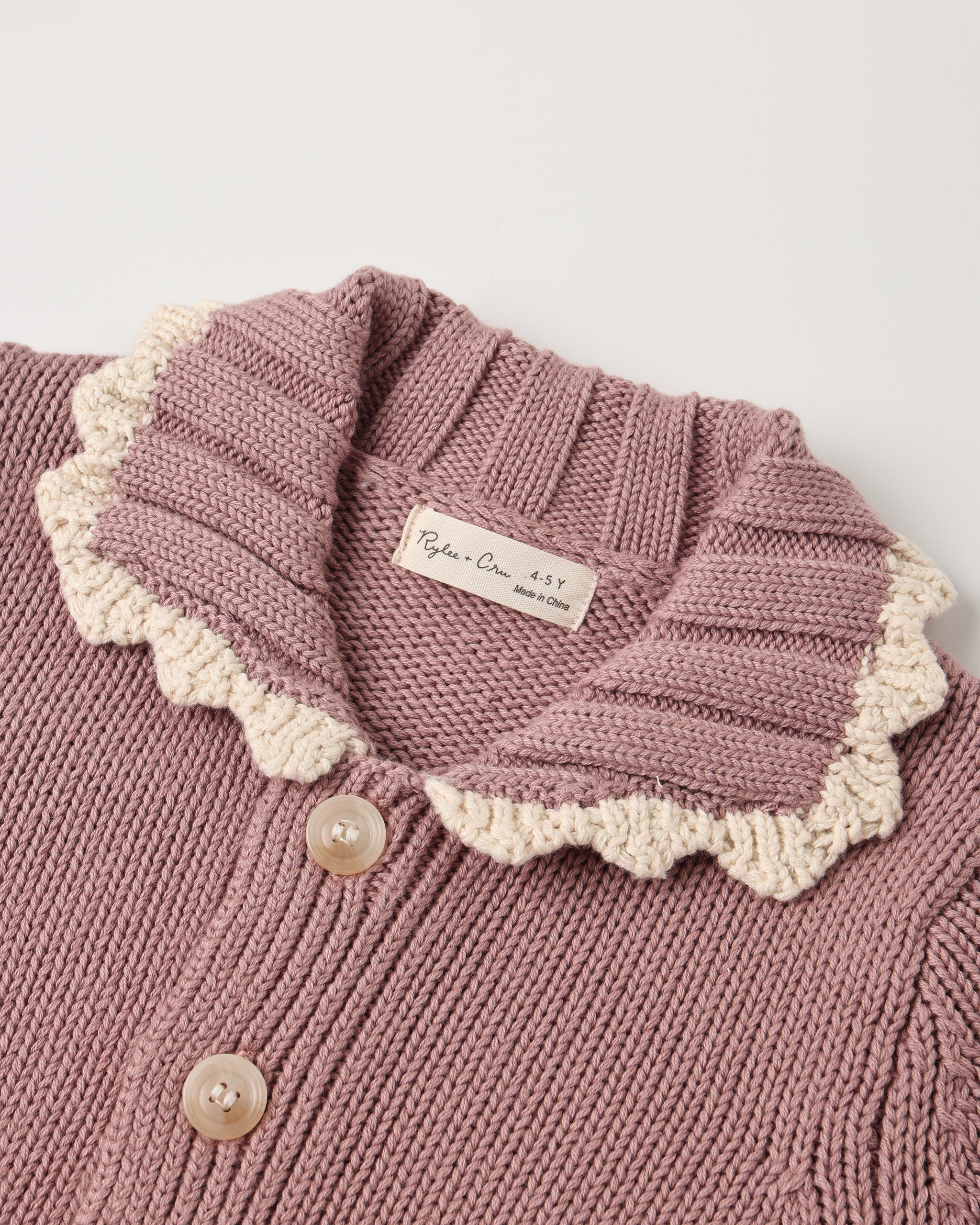Collared Cardigan - Rosewood