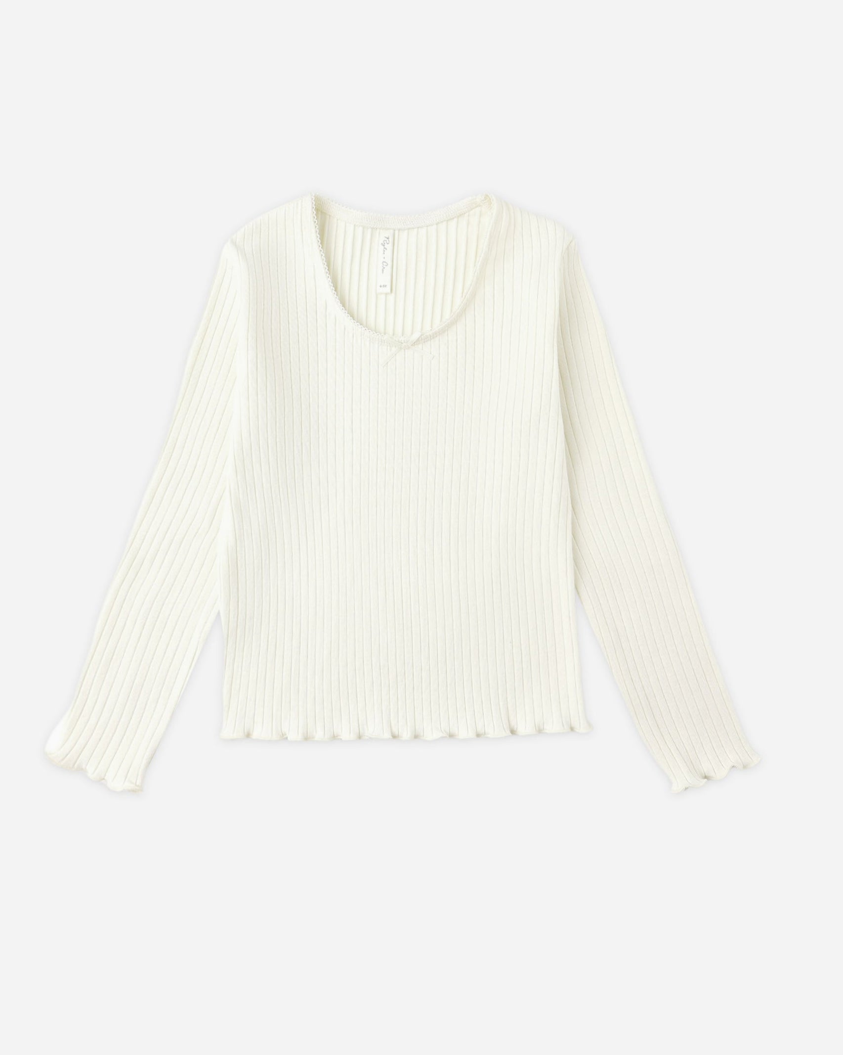 Ribbed Long Sleeve Top - Ivory