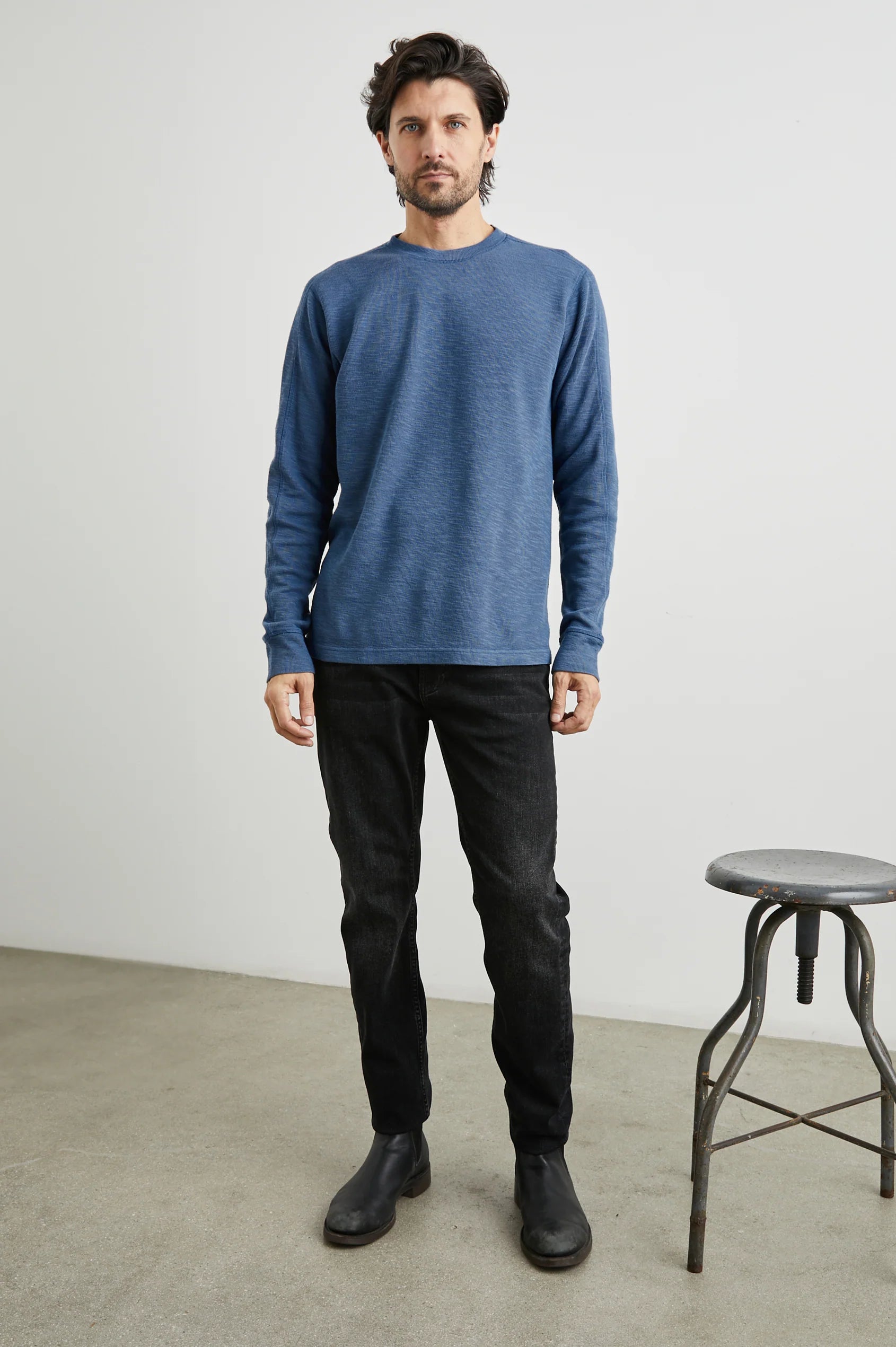 Rheese Long Sleeve Crew - Steel