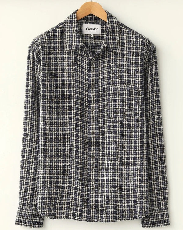 Reverse Tweed Snow Check - Blue