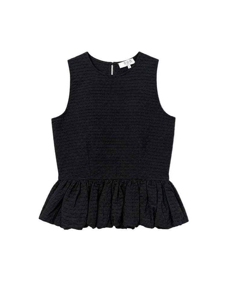 Roni Boat Neck Top - Black