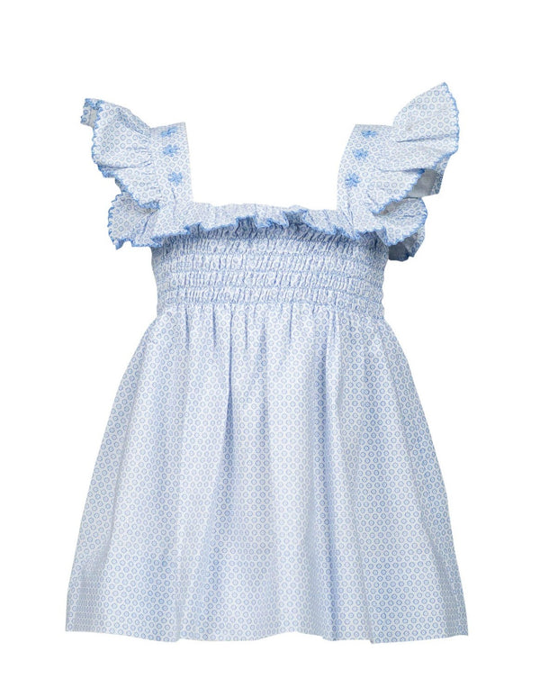 Rosemary Dress - Blue & White Floral