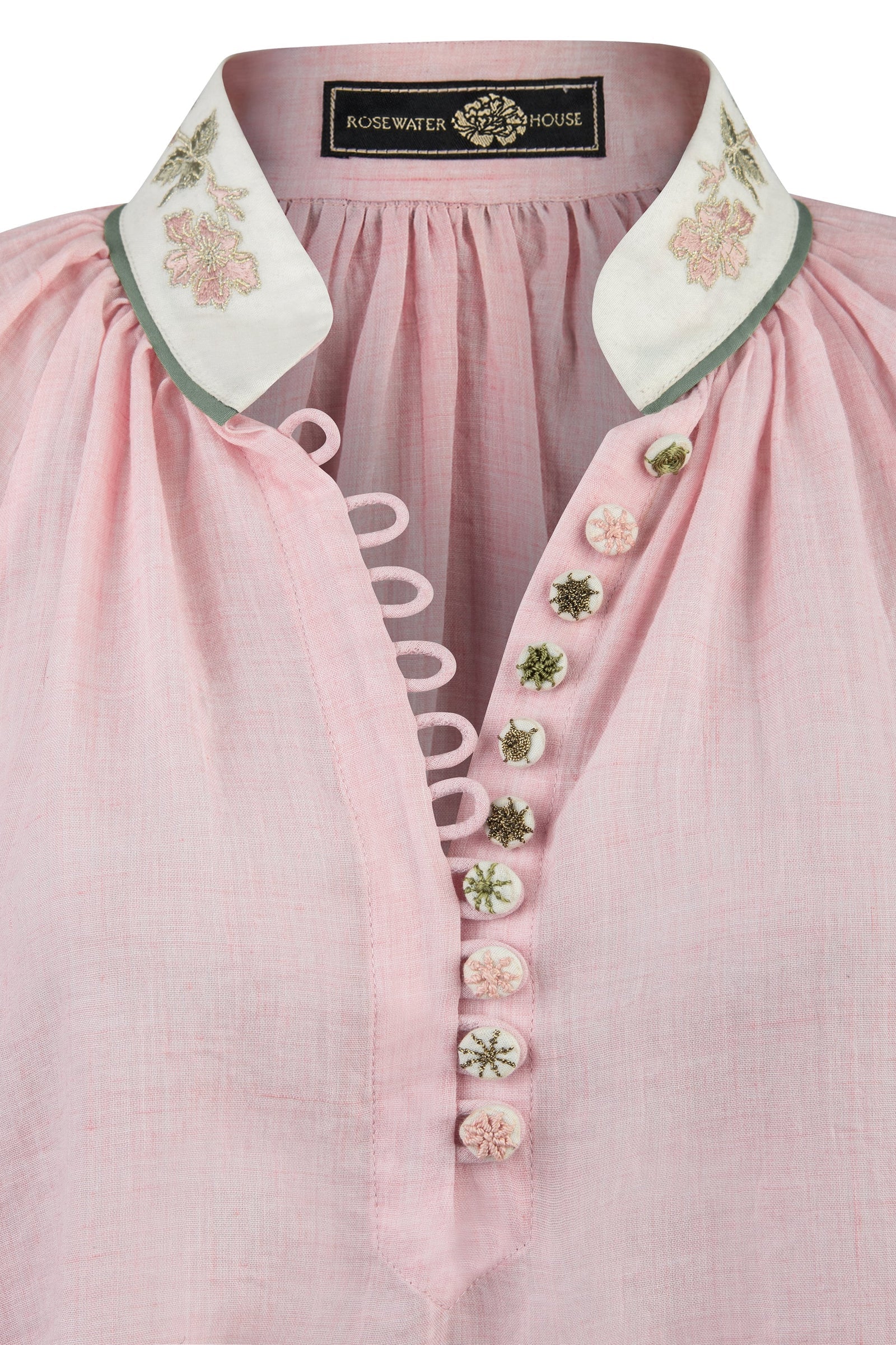Ivy Blouse - Pink and White