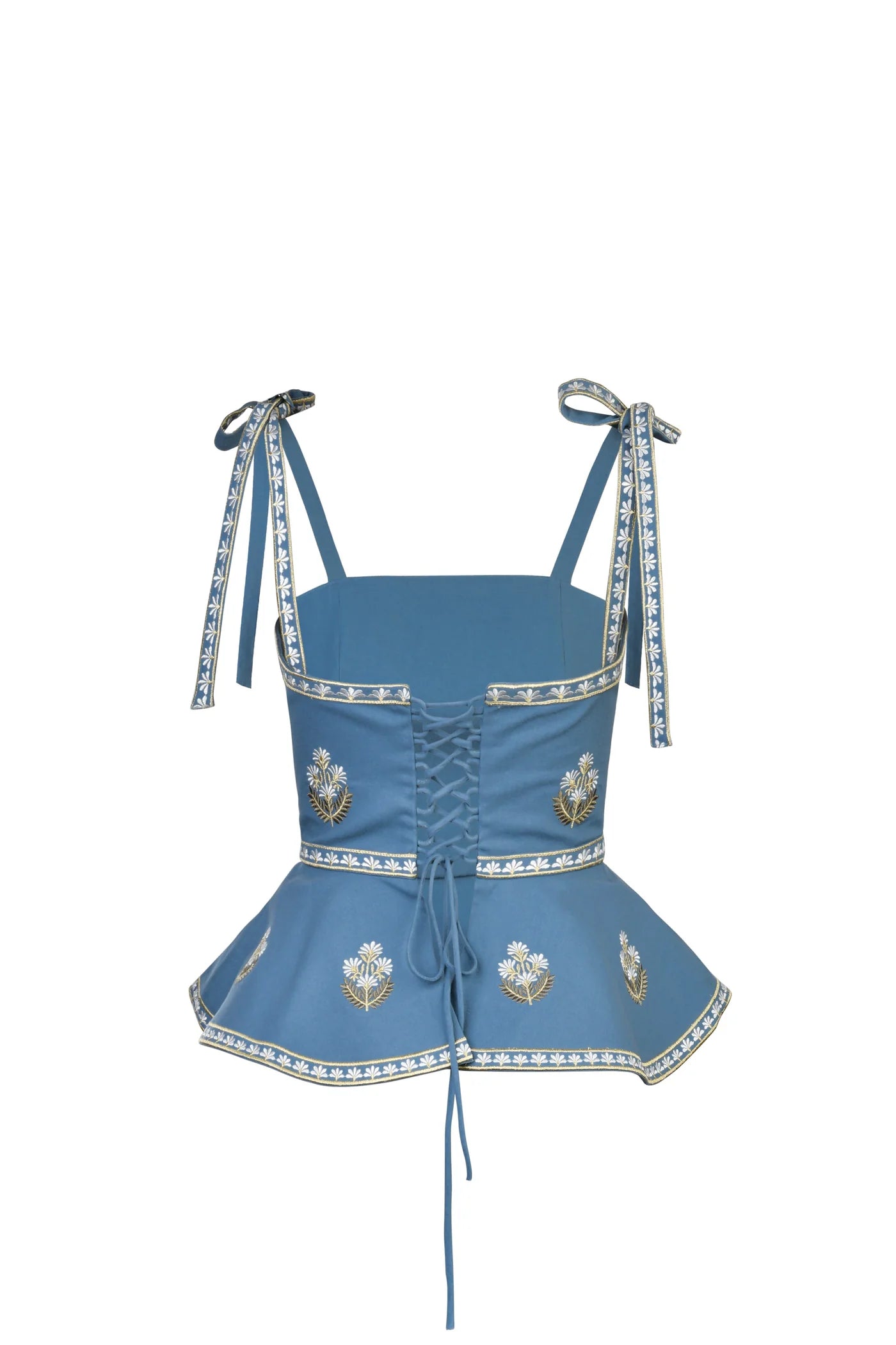 Mina Top and Skirt Set - Pastel Blue and Ivory