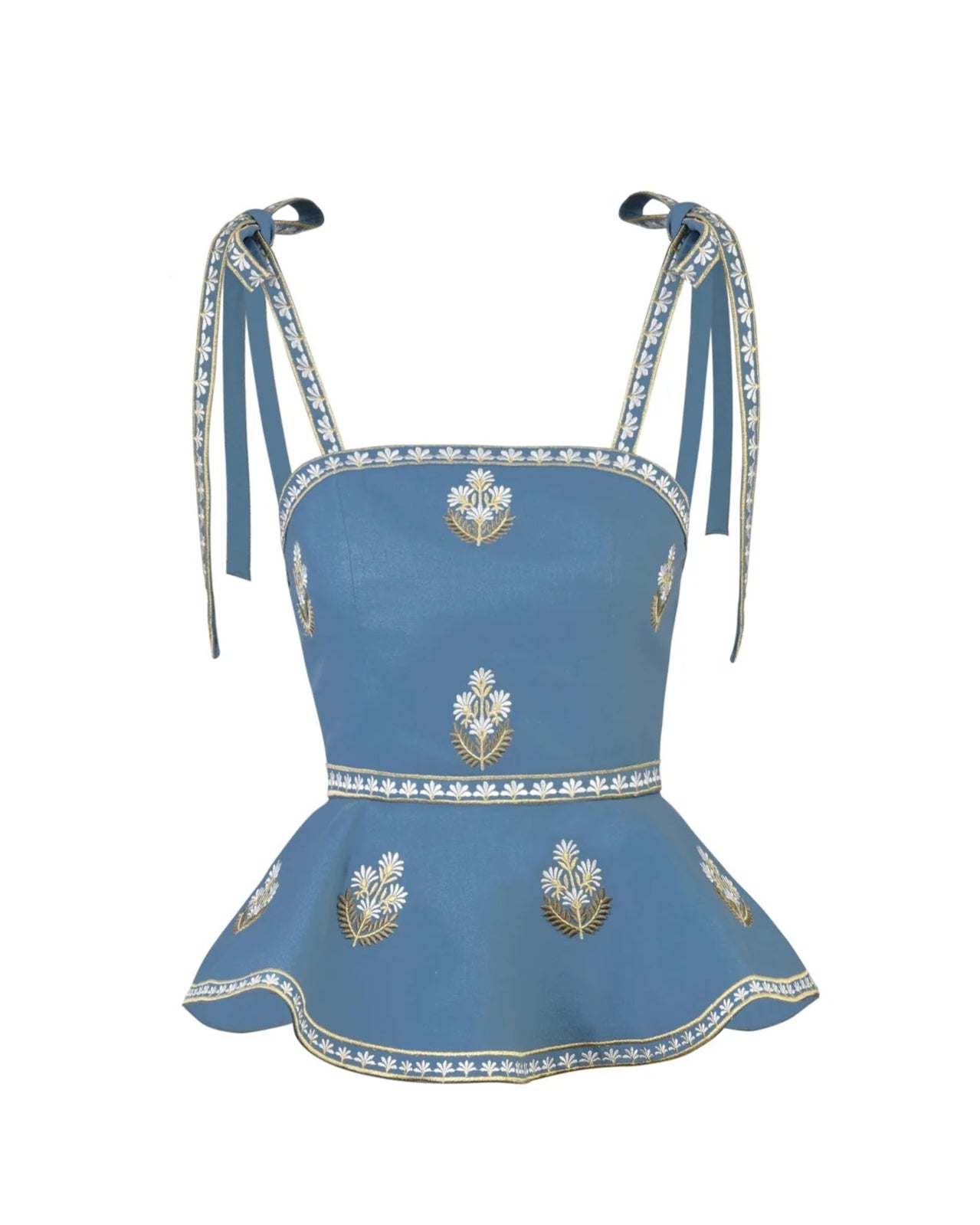 Mina Top and Skirt Set - Pastel Blue and Ivory