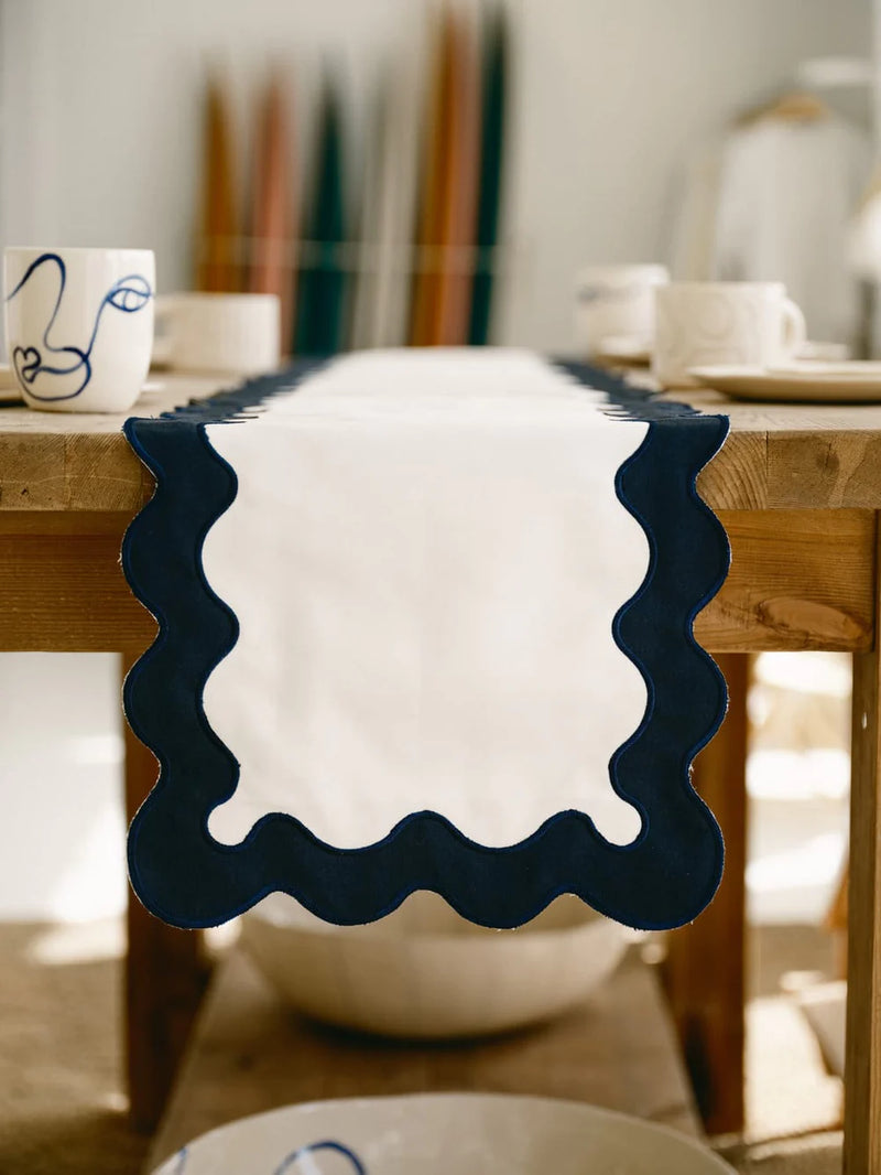 Table Runner- Rivera White