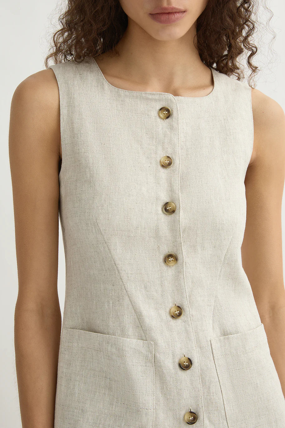 Emma Button Down Mini - Natural