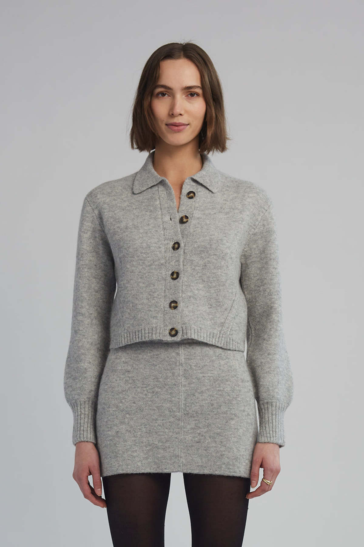 Sadie Cardi - Pale Melange Grey