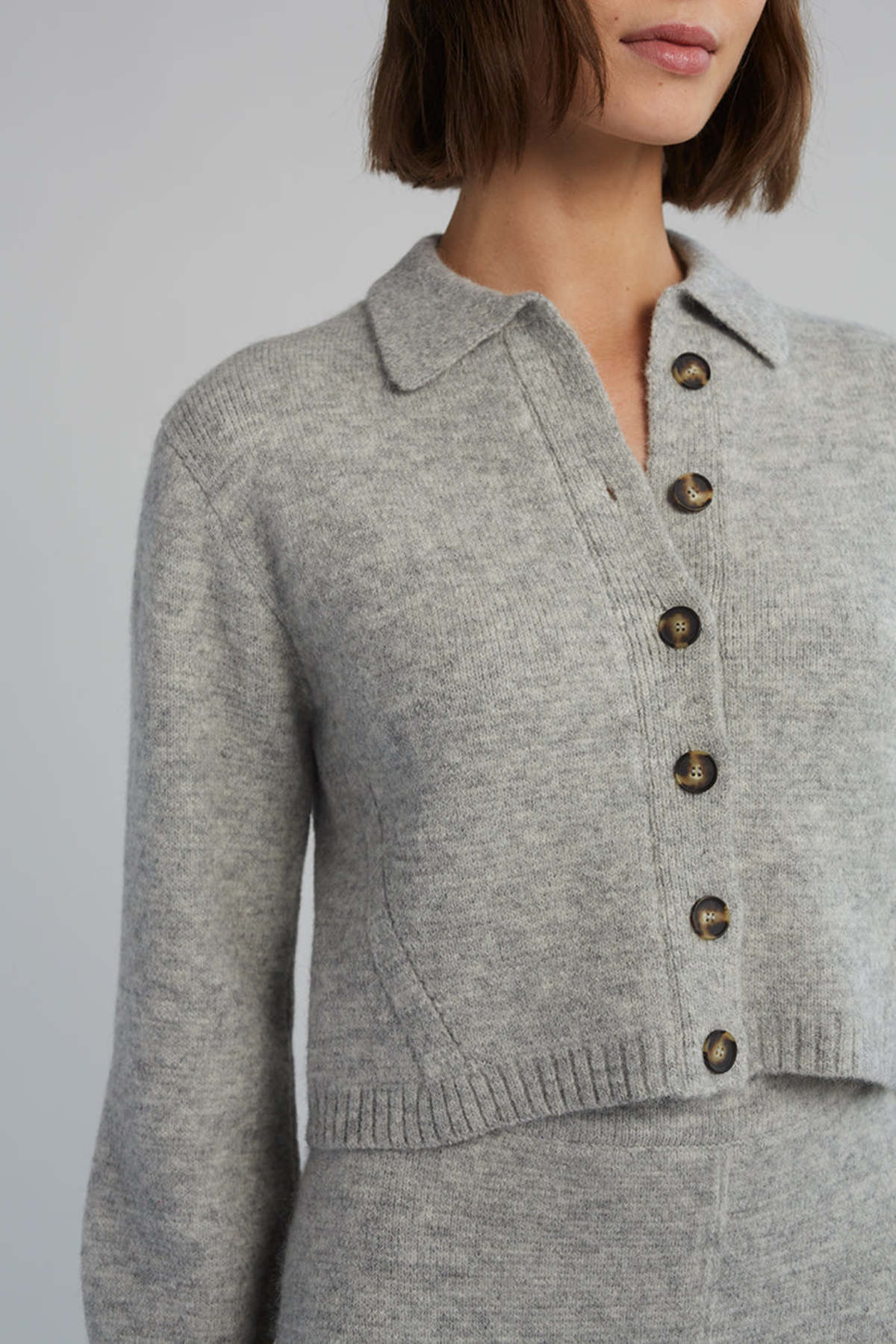 Sadie Cardi - Pale Melange Grey