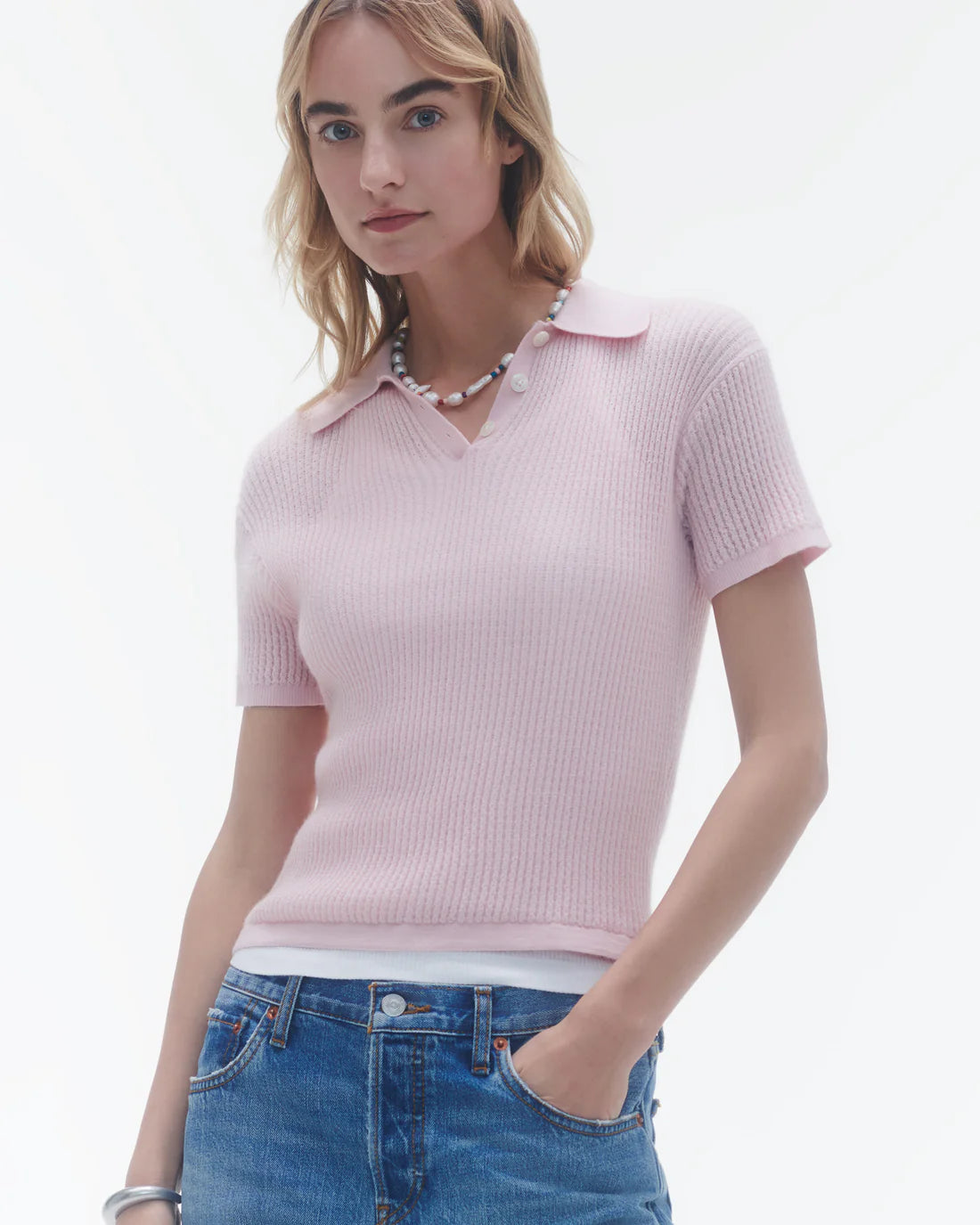 Shrunken Polo - Powder Pink