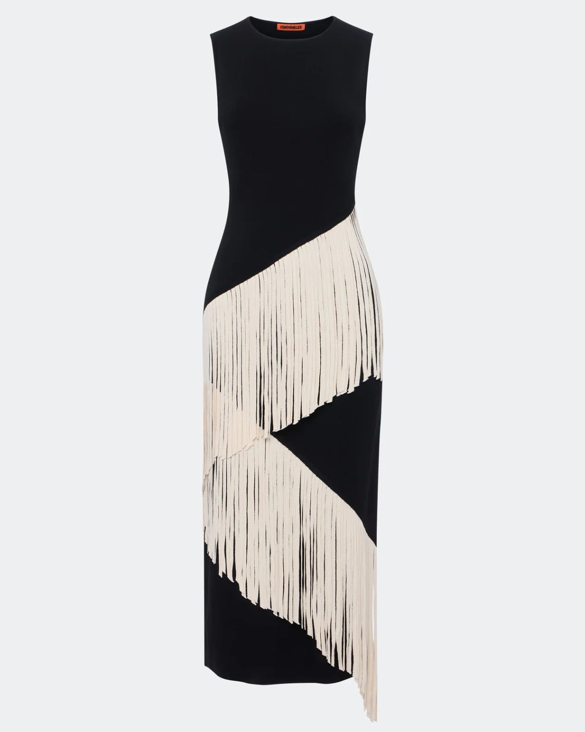 Spiral Knit Dress - Black/Macadamia