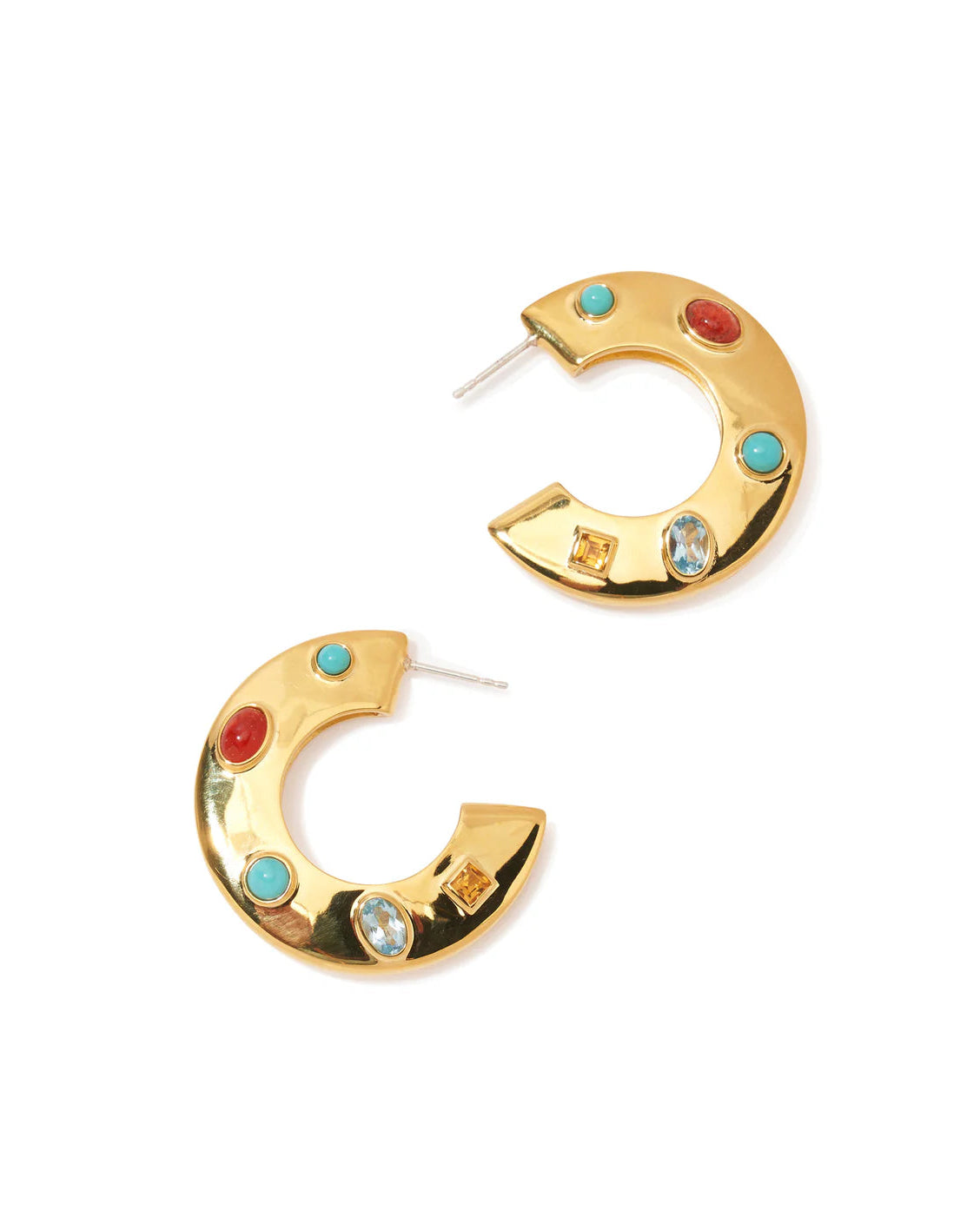 Saucer Hoops in Dotted Stone