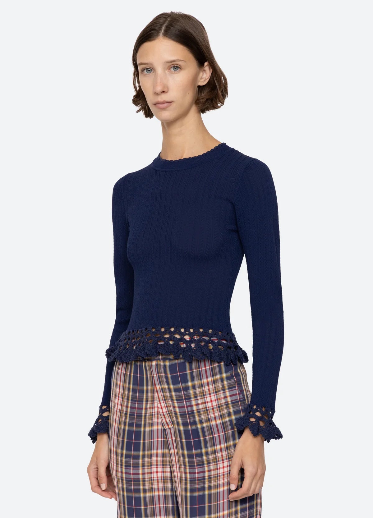 Abbie Long Sleeve Top - Navy