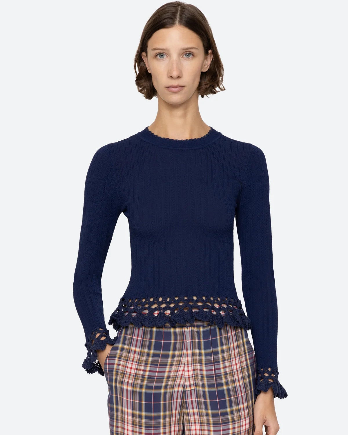 Abbie Long Sleeve Top - Navy