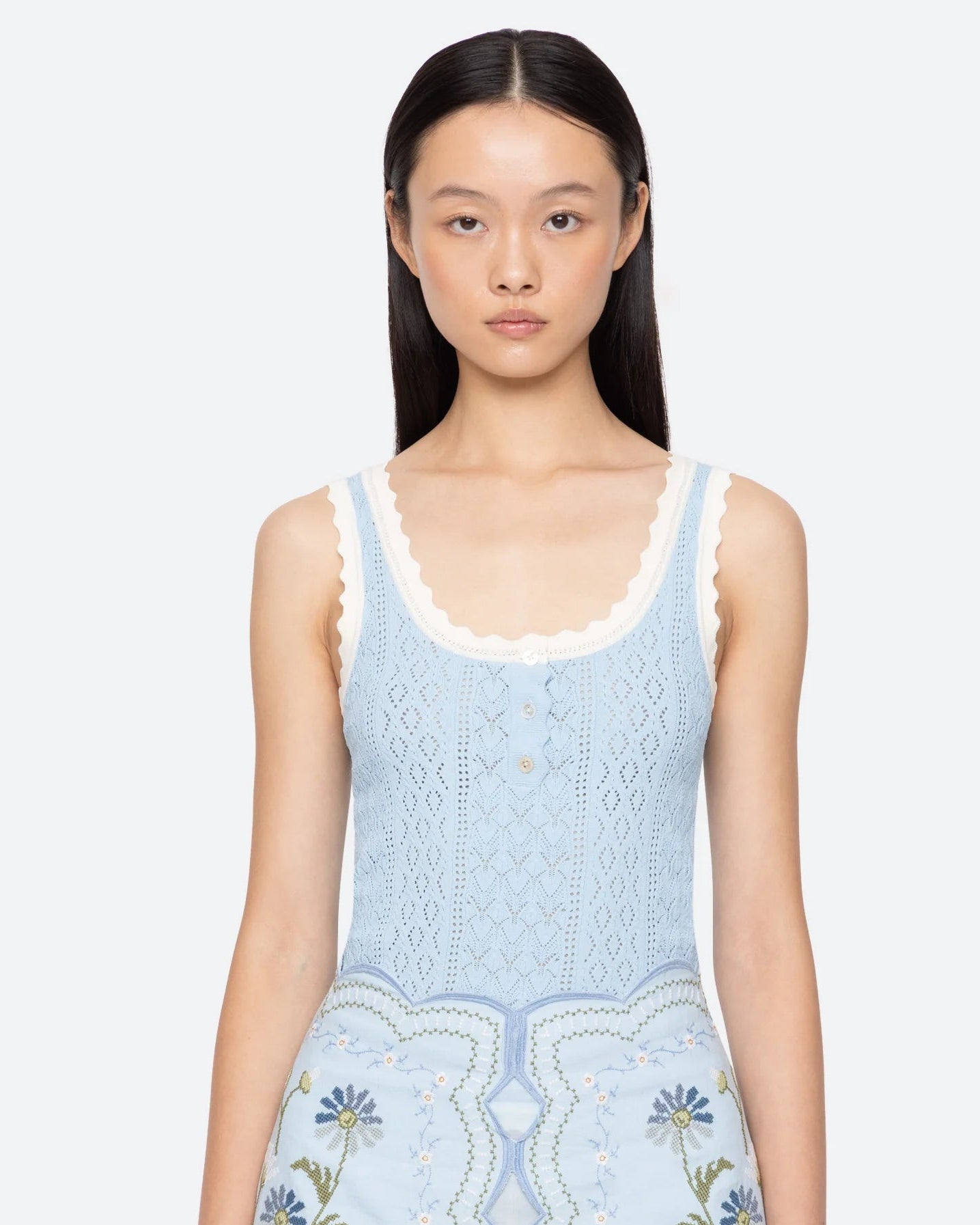 Georgia Knit Tank Top - Blue