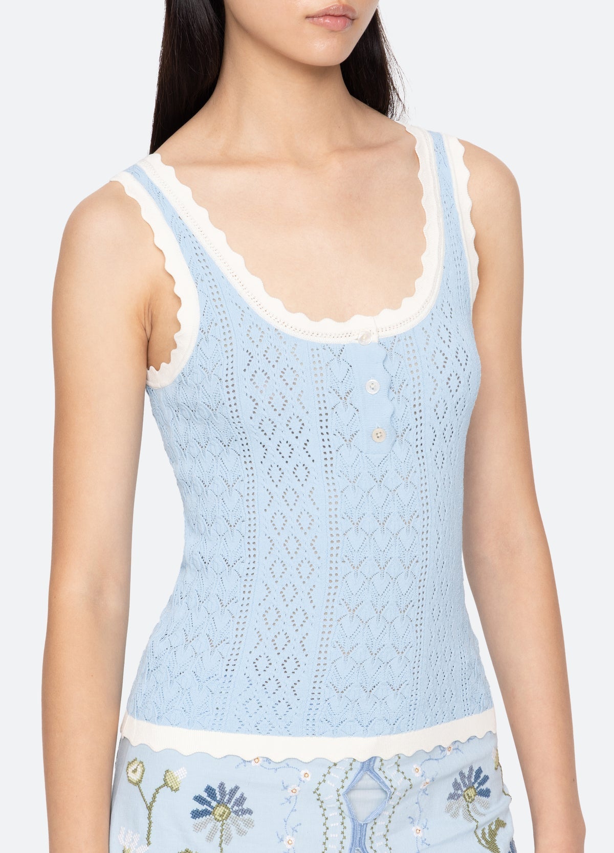 Georgia Knit Tank Top - Blue