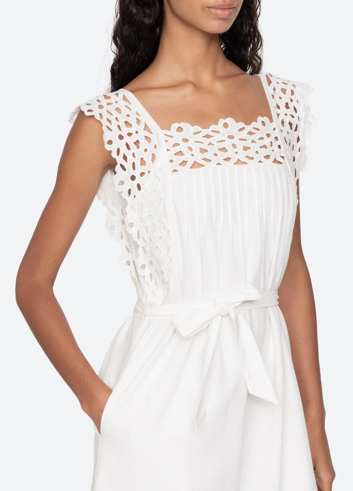 Leila Dress - Eyelet White