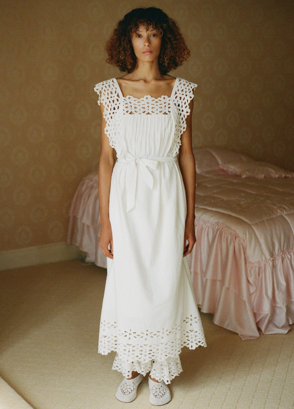 Leila Dress - Eyelet White