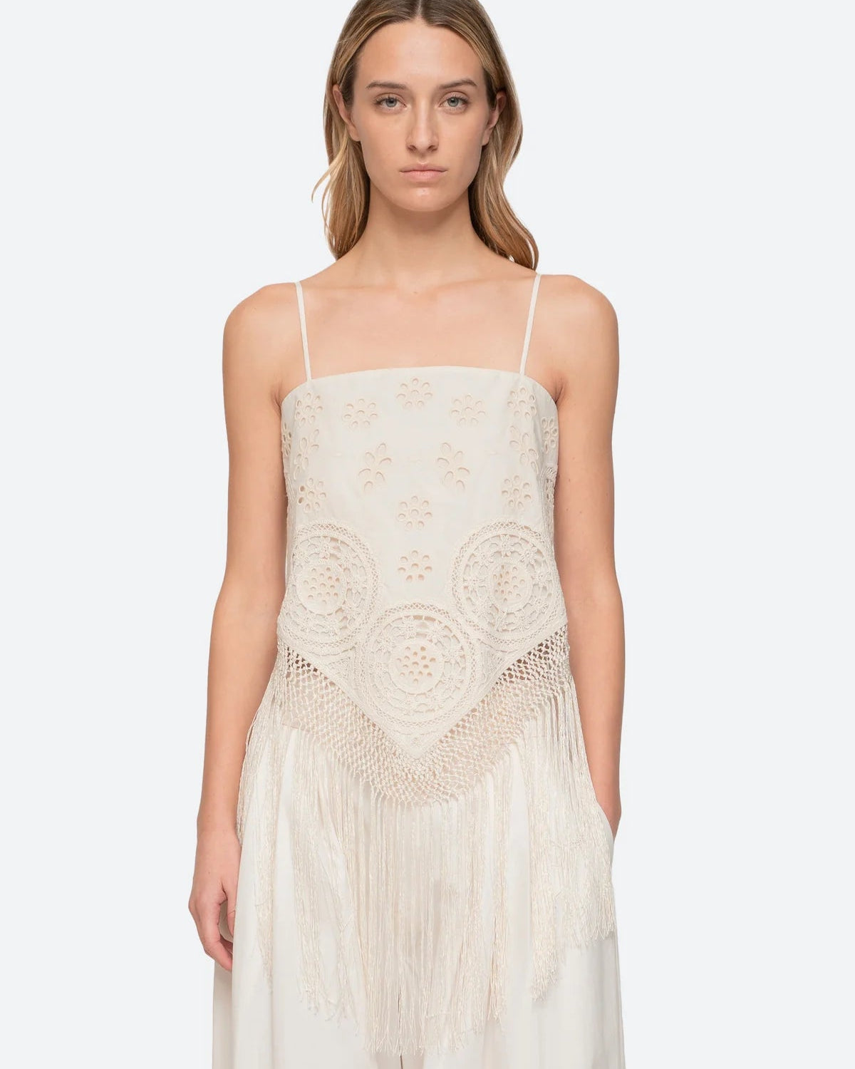 Rafina Eyelet Top - Cream