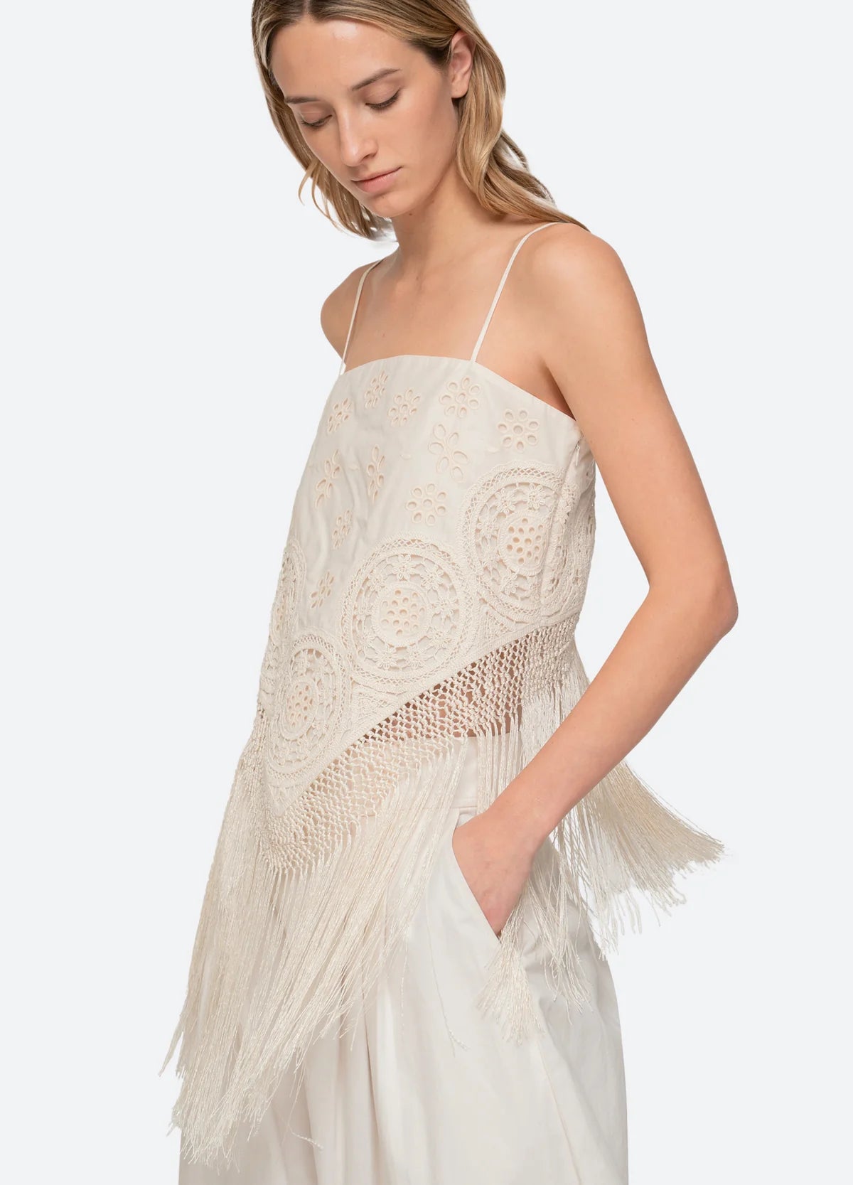 Rafina Eyelet Top - Cream