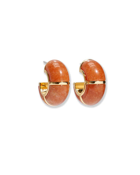 Zellige Hoops In Peach Aventurine