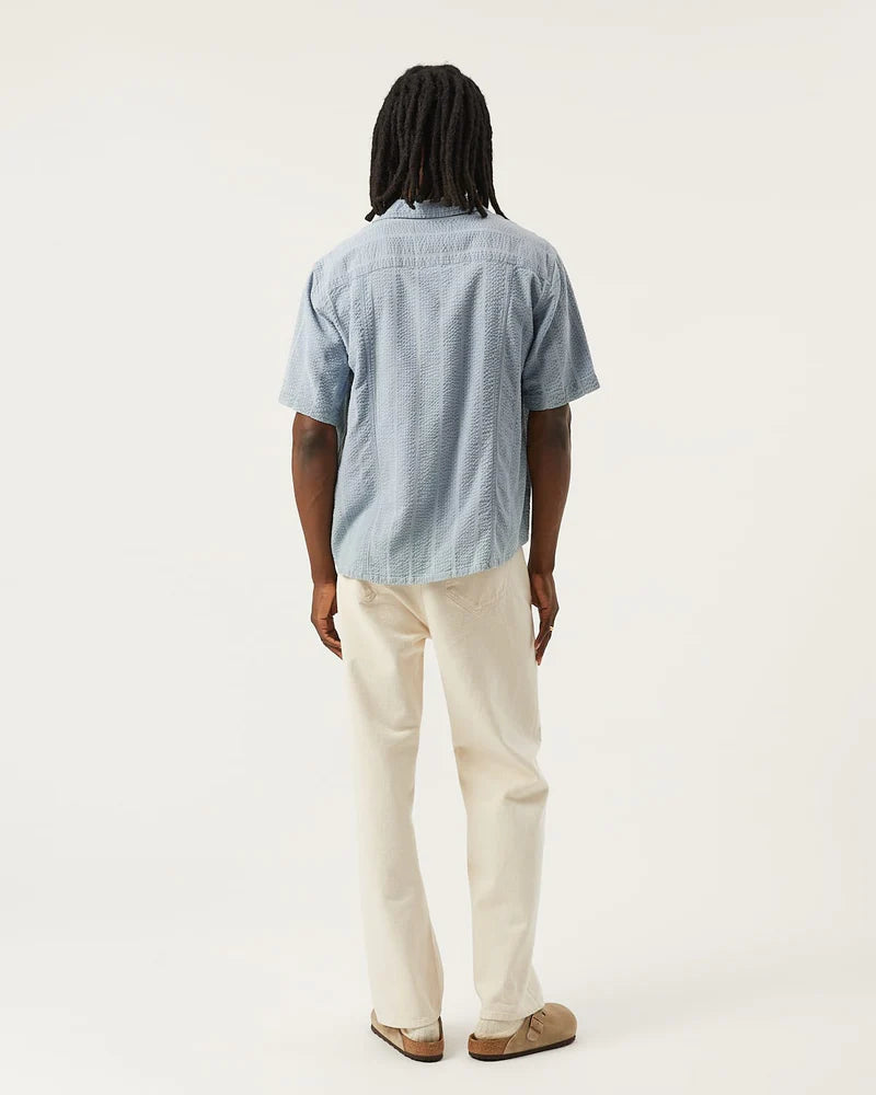 Striped Seersucker SS - Indigo