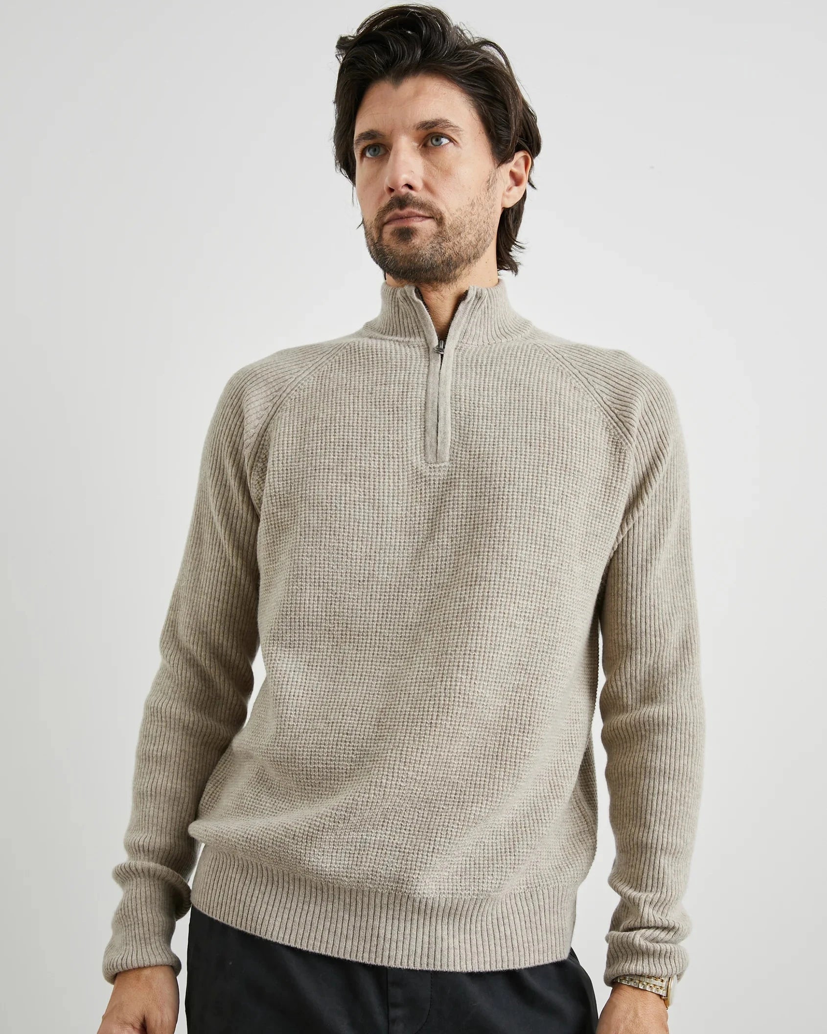 Stark Quarter Zip Sweater - Oat Melange