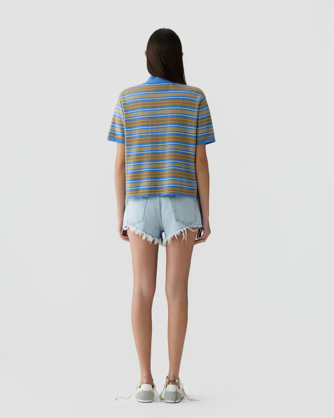 Short Sleeve Stripe Rugby - Delft Blue Combo