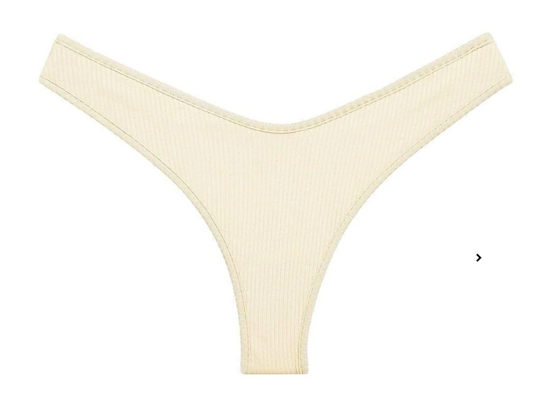 Cream Rib Lulu Bikini Bottom