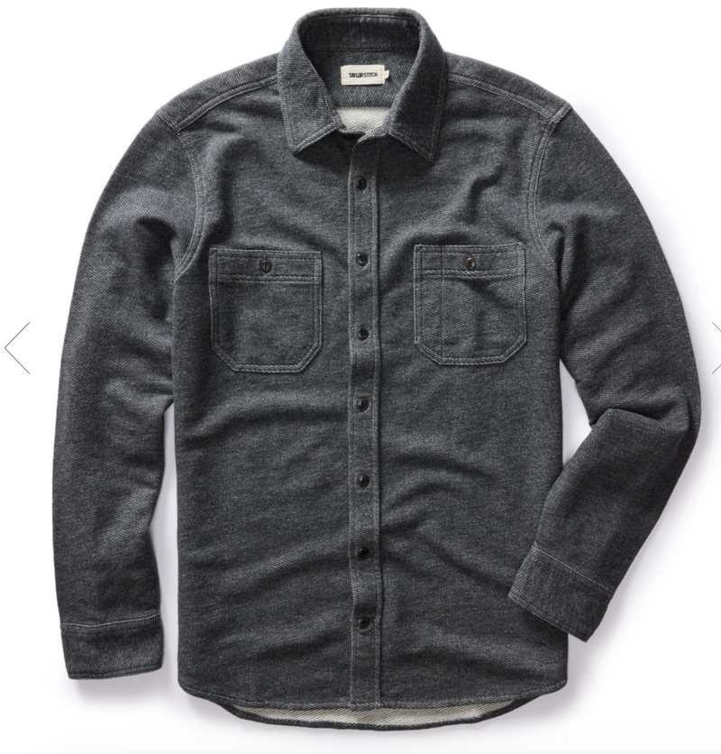 The Utility Shirt in Navy French Terry Twill Knit