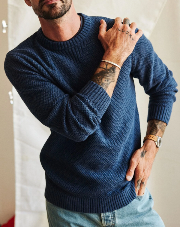 The Russell Sweater in Heather Blue