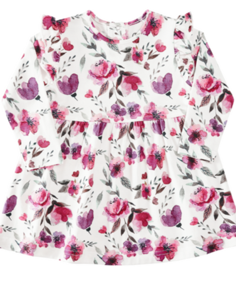 Cotton Modal Dress - Cream Flowers